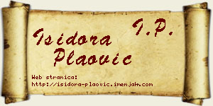 Isidora Plaović vizit kartica